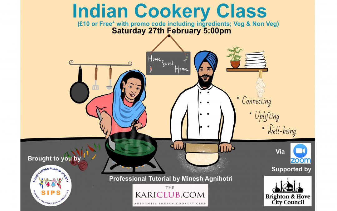 Indian Cookery Class – Saturday 27th February, 5pm – 6:30pm